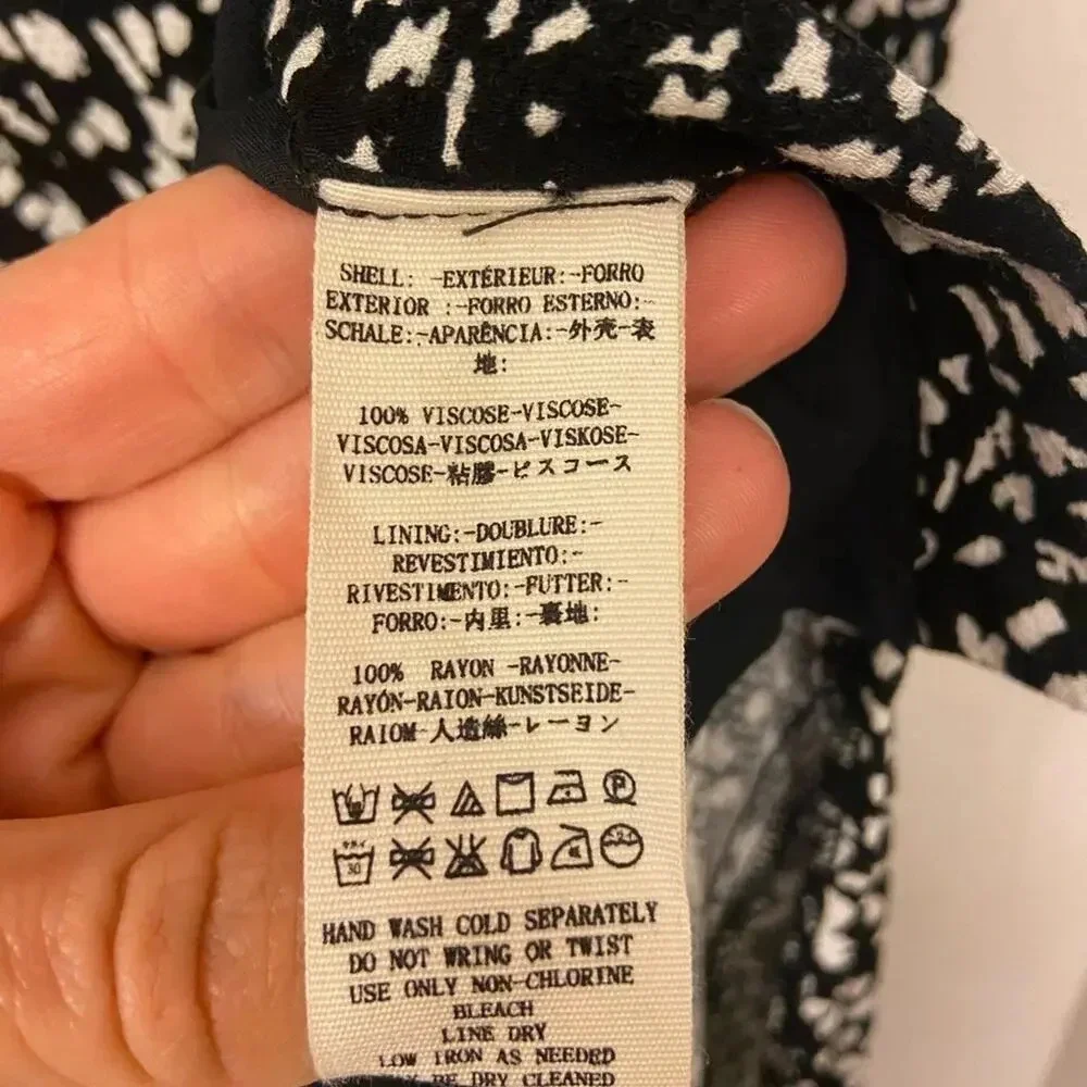 Free People Looking For Love Midi Dress Black & White Size 8